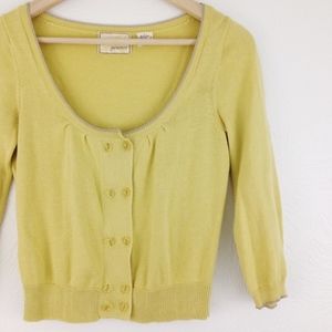 Anthropologie Sweaters - Anthro | Guinevere Cropped Pale Yellow Cardigan Anthropologie Sweaters - Anthro | Guinevere Cropped Pale Yellow Cardigan